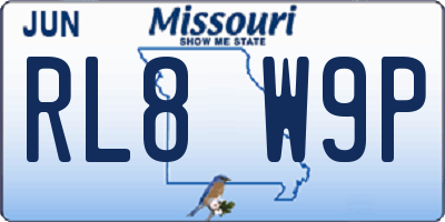 MO license plate RL8W9P