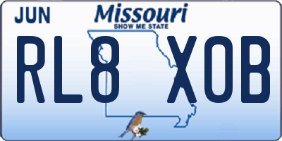 MO license plate RL8X0B