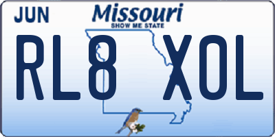 MO license plate RL8X0L