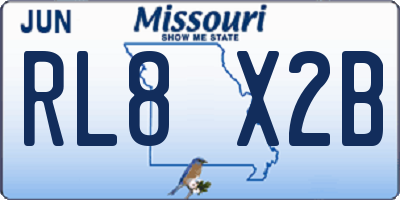 MO license plate RL8X2B
