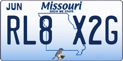 MO license plate RL8X2G