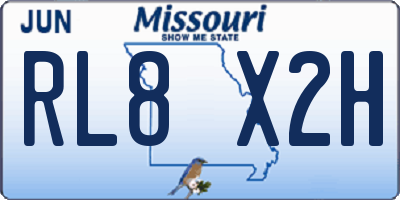 MO license plate RL8X2H