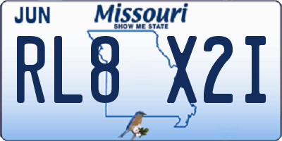 MO license plate RL8X2I
