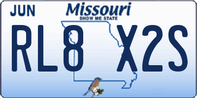 MO license plate RL8X2S
