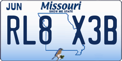 MO license plate RL8X3B