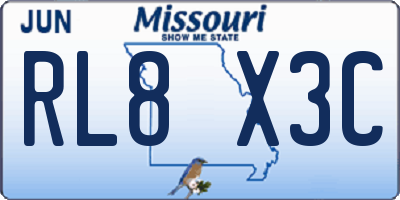 MO license plate RL8X3C