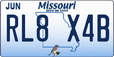 MO license plate RL8X4B