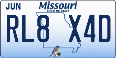 MO license plate RL8X4D