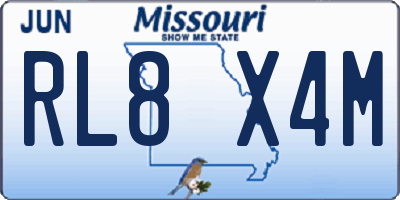MO license plate RL8X4M