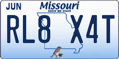 MO license plate RL8X4T