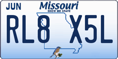 MO license plate RL8X5L
