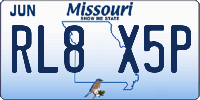 MO license plate RL8X5P