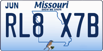 MO license plate RL8X7B