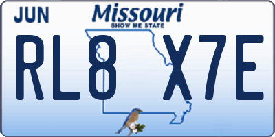 MO license plate RL8X7E