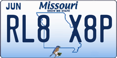 MO license plate RL8X8P