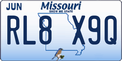 MO license plate RL8X9Q