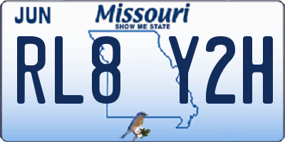 MO license plate RL8Y2H