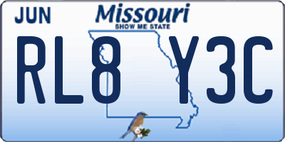 MO license plate RL8Y3C