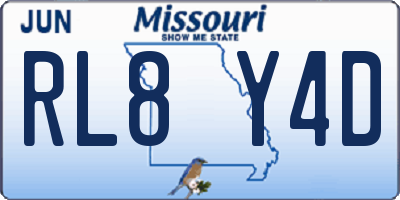 MO license plate RL8Y4D