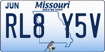 MO license plate RL8Y5V