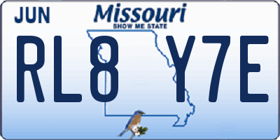MO license plate RL8Y7E