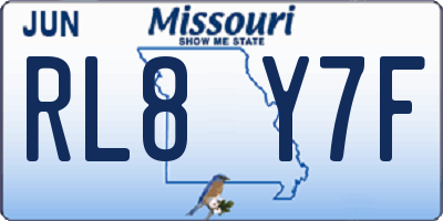 MO license plate RL8Y7F