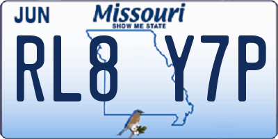 MO license plate RL8Y7P