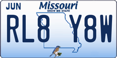MO license plate RL8Y8W