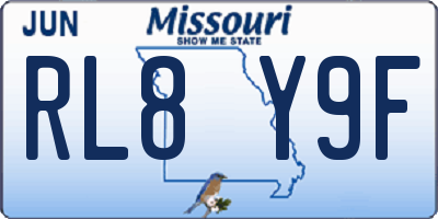 MO license plate RL8Y9F