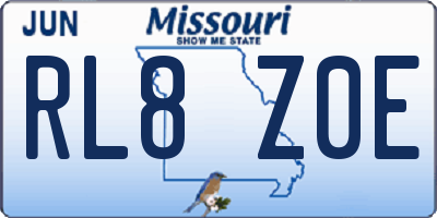 MO license plate RL8Z0E
