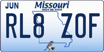 MO license plate RL8Z0F