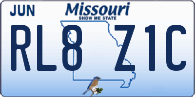 MO license plate RL8Z1C