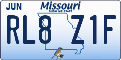 MO license plate RL8Z1F