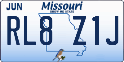MO license plate RL8Z1J