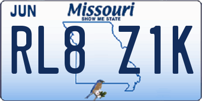 MO license plate RL8Z1K