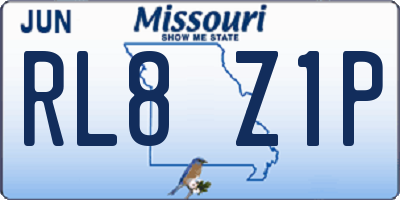 MO license plate RL8Z1P