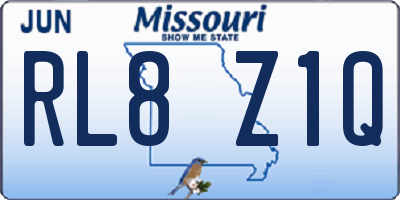 MO license plate RL8Z1Q