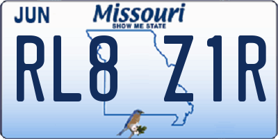 MO license plate RL8Z1R