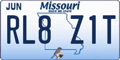 MO license plate RL8Z1T