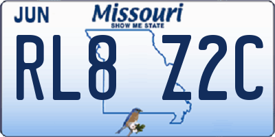 MO license plate RL8Z2C