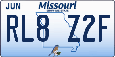 MO license plate RL8Z2F