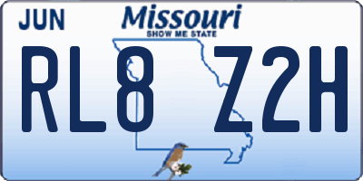 MO license plate RL8Z2H
