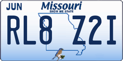MO license plate RL8Z2I