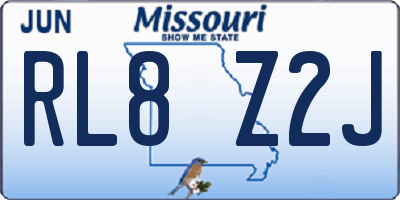 MO license plate RL8Z2J