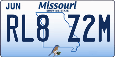 MO license plate RL8Z2M