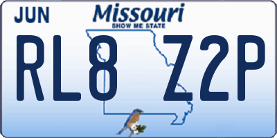 MO license plate RL8Z2P