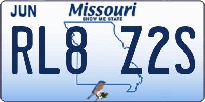 MO license plate RL8Z2S