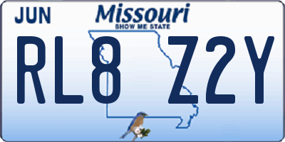 MO license plate RL8Z2Y