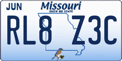 MO license plate RL8Z3C
