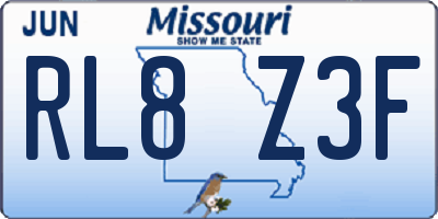 MO license plate RL8Z3F